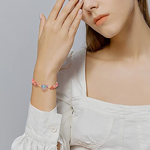 Healing Stone Bracelet Beads Yoga Bracelet Turquoise Natutal Stone Chakra Crystal Energy Heart Charm Bracelet Handmade #TOP6