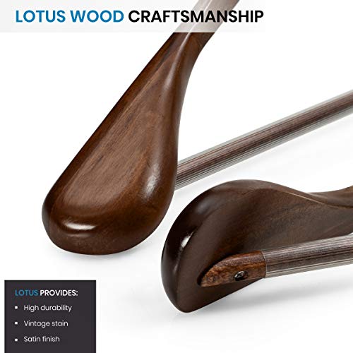 High-Grade Wide Shoulder Wooden Hangers 6 Pack, Non Slip Pants Bar, Smooth Finish Wood Suit Hanger Coat Hanger For Closet, Holds Upto 20Lbs, 360° Swivel Hook, For Dress, Jacket, Heavy Clothes Hangers #TOP3