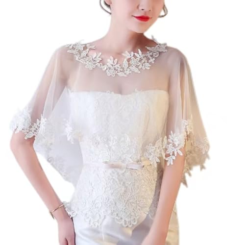 Women's Lace Wedding Shawl Bridal Transparent Wrap Shoulder Crop Top