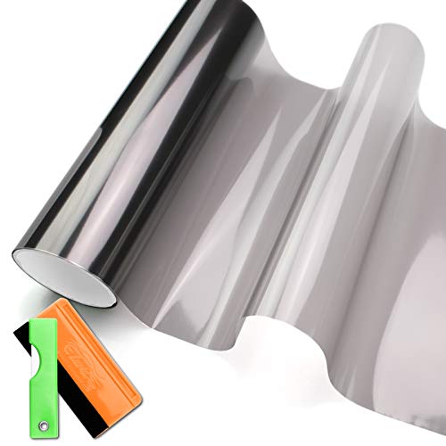 DIBRAND Headlights, Tail Lights, Fog Lights Tint Vinyl Film, Self Adhesive (Small 12''X48'', Gloss Black)