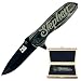 Engraved Hunting Knife - Custom Knives - Personalized Pocket Knife - Wood Knife - Fathers Day Gift - Anniversary 4SW