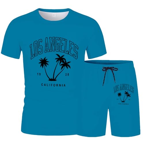 Ensemble homme décontracté pour les vacances à la mer avec imprimé arbre fluide - 2