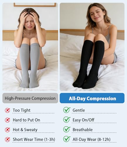 Image of Graduated Medical Compression Socks for Women&Men 20-30mmhg Knee High Sock
