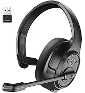 EKSA H1 PLUS Wireless Headsets with Microphone Bluetooth Headset with USB Dongle & AI Noise Cance...