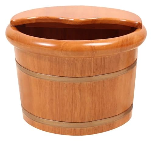 Tina de madera sólida para pies con masaje y tapa miniatura 1