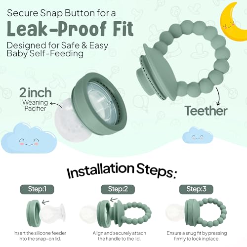 Image of 6-Piece Bpa-Free Silicone Solid Baby Feeding Set | Soft Suction Plates, Baby Food Bowl, Wooden Fork & Spoon, and More | Make Mealtime Fun and Easy for Your Little One