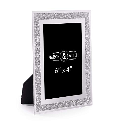 Glass Sparkle Photo Frames - 2er-Set | Freistehende Bilderrahmen | Home-Office-Anzeige | Glitzer-Fotorahmen | M & W 6 "x 4" – Bild 4