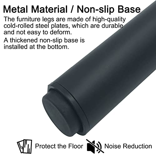 Neroraum 2 Pcs Adjustable Furniture Legs, 6"-9.8" Metal Bed Support Legs, Adjustable Furniture Feet, Bed Hardware Support Leg, Replacement Leg For Sofa Couch Chair Desk Table Cabinet, Black #TOP5