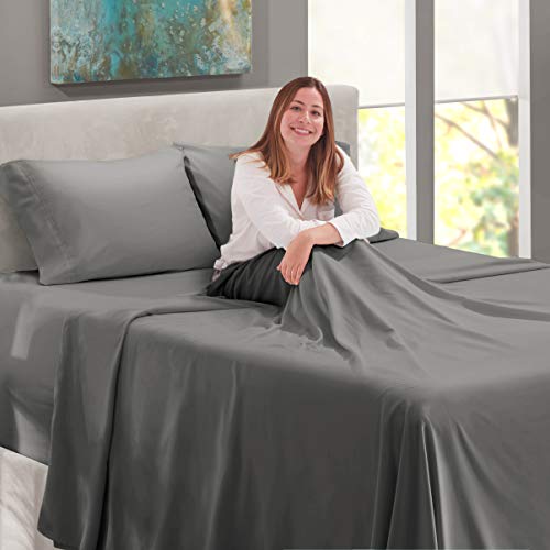 Nestl Twin XL Size Sheet Set, 3 Piece Extra Deep Pocket (18-24 inches), Microfiber, Hotel Luxury, Soft, Breathable, Wrinkle-Free, Easy to Care, Grey by Nestl - Used condition - Image 6
