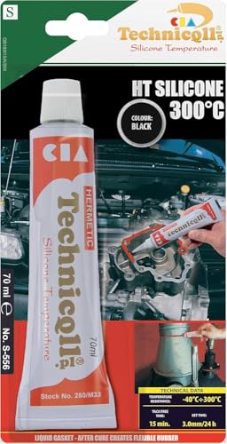 Preisvergleich Produktbild Technicqll Schwarze Silikon-Hochtemperatur-Dichtmasse 70 ml, Hitzebeständig Bis 300 °C