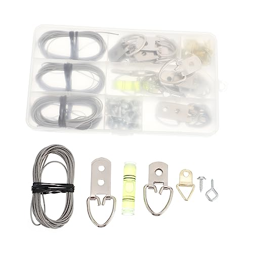 Image of Lurrose 102pcs Picture Wire Hanging Kit Heavy Duty Photo Hooks and Screws for Frames Mirrors and Art Durable Hanging Hardware for Drywall and Studs