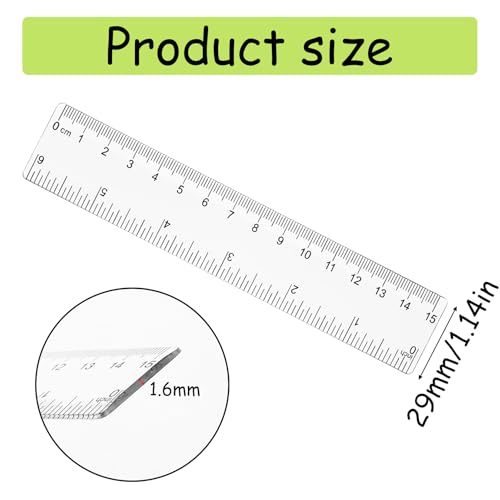 25 Stück Lineal 15cm, Farbiges Kunststoff Lineal 15cm Kunststofflineal, Bunt Transparent Lineale Set, 6 Zoll Gerades Durchsichtiges Lineal Set für Zuhause Schule Bürobedar Klassenzimmer