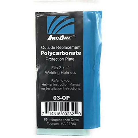 ArcOne 03-OP Clear Polycarbonate Protection Plate for 2 x 4 Helmets (040" thick) (Pack of 5) Cover