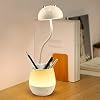 GRSTREE Lampe pour enfants, lampe de bureau enfant, Lampe de bureau LED pour enfant,Avec veilleuse pour travail, études,360 ° Col de Cygne Flexible,USB Rechargeable- Blanc