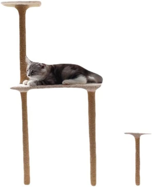 CozyMeow キャットタワー 突っ張り 木製 キャットツリー 木登りタワー