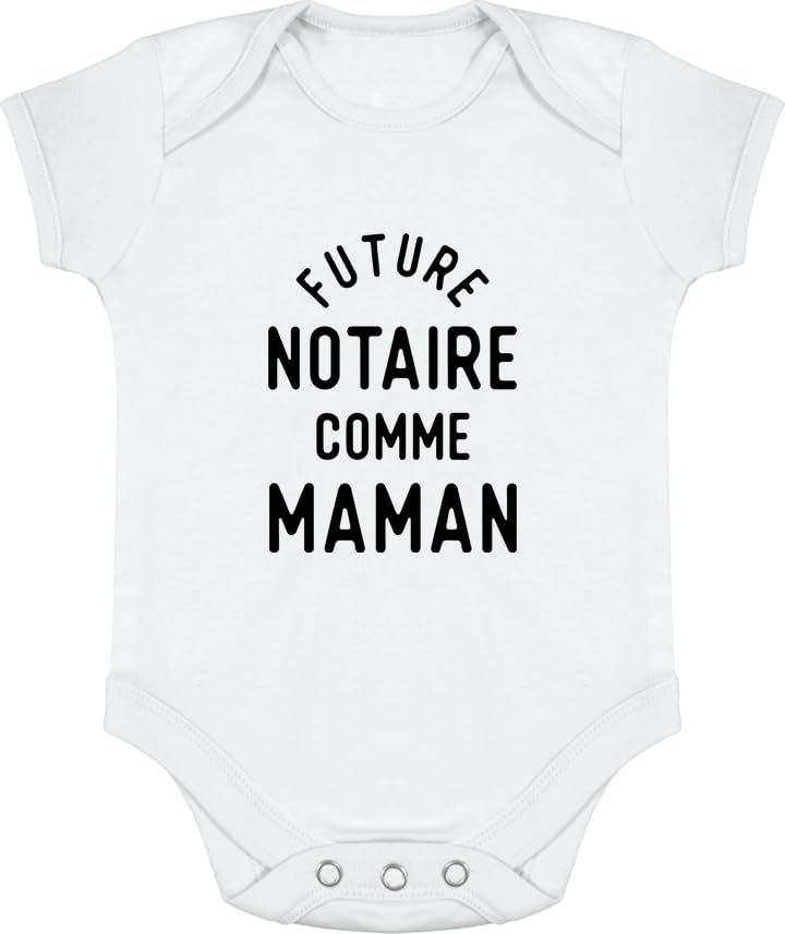 Body bébé future notaire comme maman imprimé en France motif humour durable