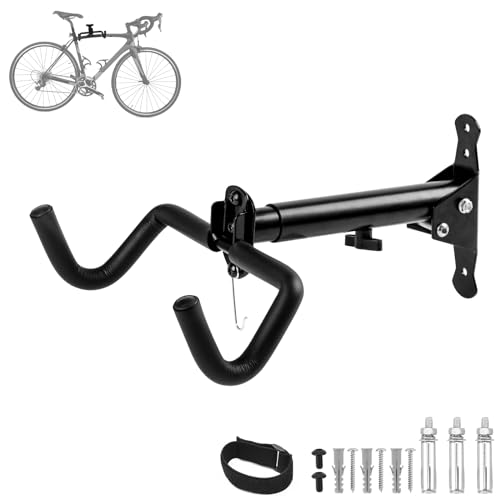 CYFIE Fahrrad Wandhalterung,Faltbarer Fahrradhalterung Wand, 20kg Tragfähigkeit, Schwenkbar Wandhalterung Fahrrad für Rennrad,Mountainbike etc,Fahrrad Aufhängung mit Weicher Polsterung(1 Stück)