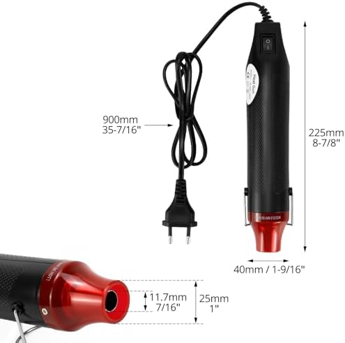 Bild 5 - QWORK® Mini Heißluftpistole 220V 300W, Handheld heißluftföhn, für Schrumpfschläuche, Prägen, Trocknen von Farbe, Papier