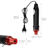 QWORK® Mini pistolet na gorące powietrze, 220 V, 300 W, przenośna suszarka na gorące powietrze, do rur termokurczliwych, wytłaczania, suszenia papieru