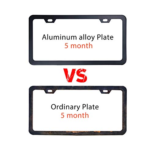 Livtee Black Aluminum License Plate Frames, 2 Pcs Car Licence Plate Covers Slim Design With Black Bolts Washer Caps For Us Vehicles #TOP5