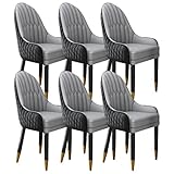 Esszimmerstuhl 6er Set Mikrofaser Polster Massivholz Beine Ideal für Küche Wohnzimmer Schlafzimmer Balkon Stilvolle Sitzlösung
