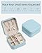 VLANDO Travel Jewelry Case - Teacher Valentine Gifts - Travel Essentials for Women - Small Jewelry Travel Organizer Case for Girls Women - Blue