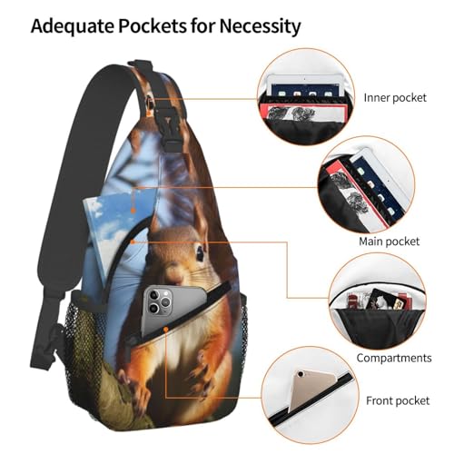 Mochila Sling estilo Crossbody diseño Ardilla negra miniatura 3
