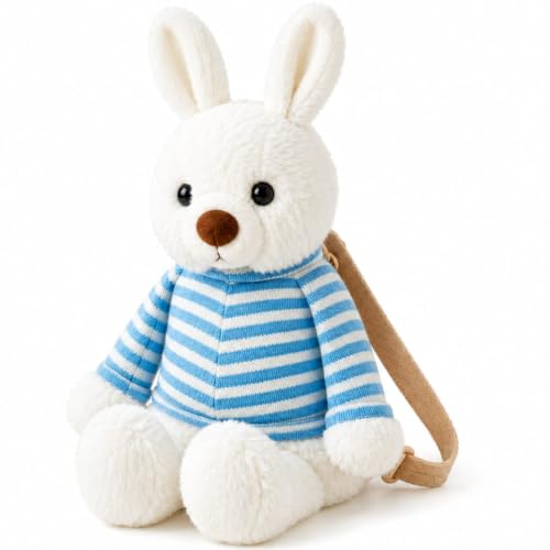Image of 3-in-1 Bunny Plush Backpack for Kids - Play, Store, Carry Soft Toy Bag - Interactive Toddler Daypack for Travel & School