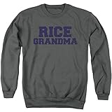 Rice University Official Grandma Unisex Adult Crewneck Sweatshirt, Charcoal, 3X-Large
