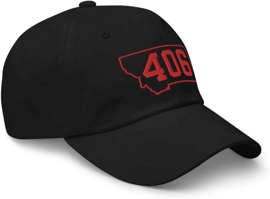 Area Code 406 Hat Yellowstone Montana Area Code State of Montana Dad Cap Embroidered Dad Hat Baseball Cap