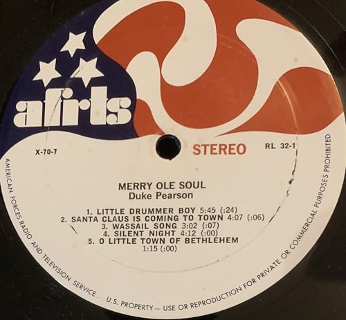 AFRTS Christmas Vinyl LP - Duke Pearson 'Merry Ole Soul' (Jazz) + Douglas Leedy (Electronica) + Candy Store AFRTS Christmas Vinyl LP - Duke Pearson 'Merry Ole Soul' (Jazz) + Douglas Leedy (Electronica) + Candy Store