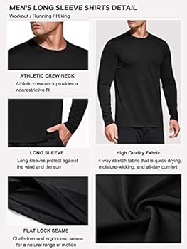 T-shirt Homme Manches Longues Protection Solaire UPF 50+ - Coupe Ample Respirante Séchage Rapide - Idéal Sport Outdoor Et Plage