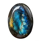Labradorit Trommelsteine 6 cm, Groß Mondstein Edelsteine Natürliche Sorgensteine Polierte Handschmeichler Stein für Meditation Deko Yoga Chakra Reiki Balancing Energiestein