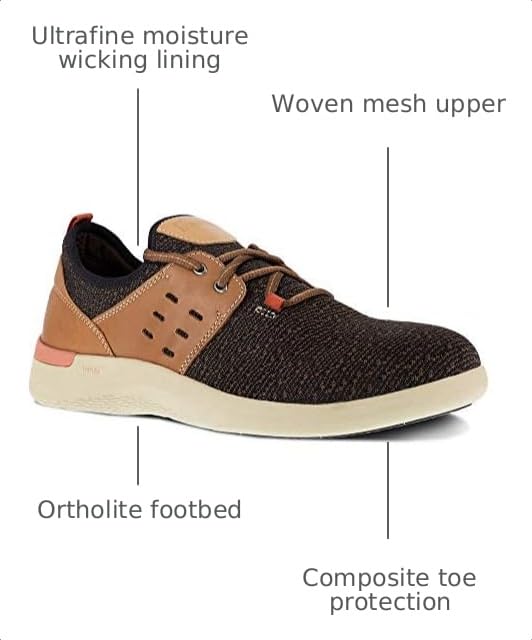 Image of Rockport mens Truflex Composite Toe Eh Two Eye Tie Work Shoe