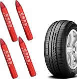 4Pcs Red Tire Marking Paint Crayon, Oil Resistant Tire Crayon,Multi-Surface Marking Tire Marking Chalk,Waterproof Tire Crayon Marker,Fade Resistant Tire Marking Crayon,Tire Marker Drawing Crayons