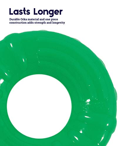 Image of Petstages Orka Tire Green Treat-Dispensing Dog Chew Toy
