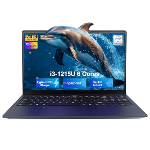 NIMO 15.6' FHD IPS Laptop, Core i3-1215U 6-Core Processor Up to 4.4GHz, 8GB RAM 256GB SSD, Backlit Keyboard, Fingerprint Reader, WiFi 6, Thin & Lightweight Laptop for Students, Home & Business