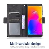 Asuwish Compatible with Alcatel 1B 2022 Wallet Case and Tempered Glass Screen Protector Card Holder Stand Leather Flip Cell Accessories Phone Cover for Women Men Black - Image 2