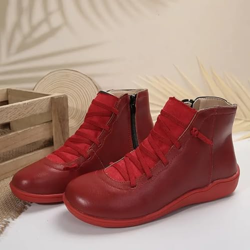Botines informales para mujer estilo vaquero con correas y cremallera cómoda 3