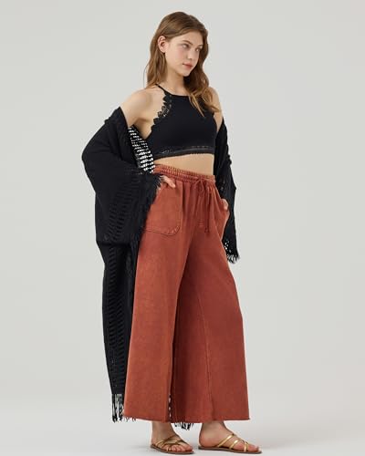 noflik Women's Boho Open Front Fringe Poncho Shawl Sweater Cardigan Long4