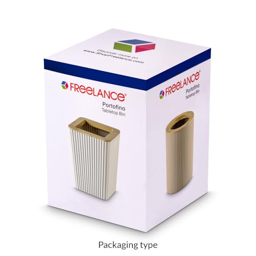 Image of Freelance Portofino ABS Dustbin for Home, Chocolate - Open Tabetop /Counter Top Table Bin - For Kitchen /Bathroom /Bedroom /Office /Washroom /Toilet - Small Size Garbage /Waste /Dust Bins /Dust Bin /Trash Can