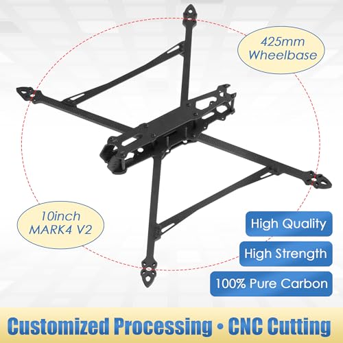 Marco de carbono MARK4 V2 10 pulgadas 425mm para dron FPV 4