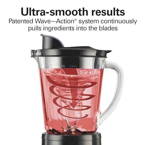 Hamilton Beach Wave Crusher Blender for Smoothies With 40 Oz Glass Jar and 14 Functions, Ice Sabre Blades & 700 Watts for Consistently Smooth Results, Black & Stainless Steel (54220) by Hamilton Beach - Image 5