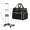Prokva Rolling Scrapbook Bag, Scrapbook Storage Tote Bag with Wheels, Craft Cart Organizer with Detachable Trolley, Art Supplies Organizer Bag for Artist Crafter Teacher, Black(Patent Design) #4