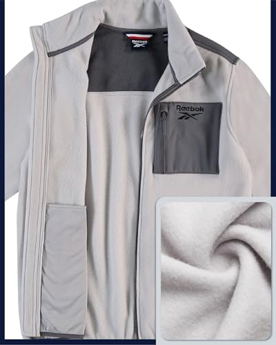 Reebok Mens Fleece Jacket - Lightweight Polar Fleece Zip Up Winter Softshell Jacket Men with Pockets for Hiking and Workout4