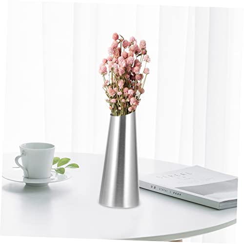 Veemoon Stainless Steel Vase Fireplace Decor Single Stem Vases Home Supply Wedding Ceremony Decorations Dried Flower Vase Flower Arrangement Metal Vase Floral Vases Home Supplies Cylinder #TOP6
