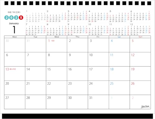 RIDE-FiELD（ライドフィールド） 卓上カレンダー 2025年 月曜日 始まり カレンダー 超シンプル ビジネスマン必須 年間残量 が一目で確認可能 日本製 スッキリ 使いやすい A5