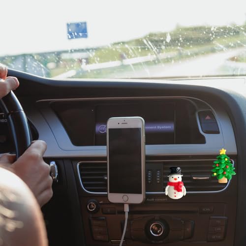 Image of ZOSTLAND Christmas Tree Car Decorative Clips, Cute Reindeer & Lovely Snowman Auto Air Fresheners, Santa Claus Car Decor Gift (5Pcs Christmas)