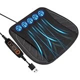 Itisyou シートクーラー USB給電 シートベンチレーション 車クールシート カーシート 5個強力ファン 3段階風量調節 クールカーシート 車 冷却シート ベンチレーションシート (ブラック)