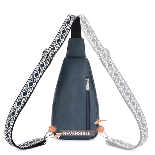 BOSTANTEN Sling Bag for Women Leather Crossbody Bag Vintage Cross Body Purse for Travel with Guitar Strap, Bohemian Style - Thumbnail 5